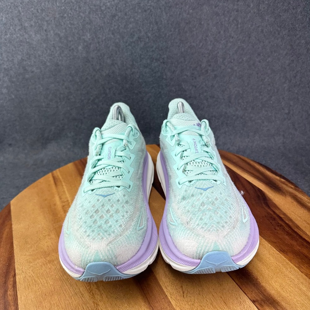 Hoka Clifton 9 Womens Running Shoes Sz 9.5B Sunlit Ocean Lilac Mist 1127896 - Picture 4 of 13